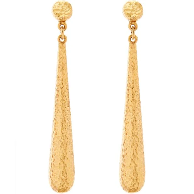 accessory Ben-Amun Lauren Hammered Gold Drop Earrings Ben-Amun $180