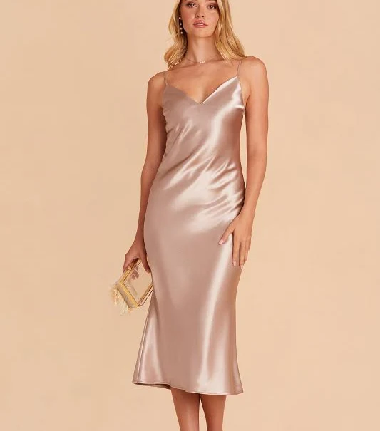 dress Birdy Grey Lauren Satin Midi Bridesmaid Dress Birdy Grey $99