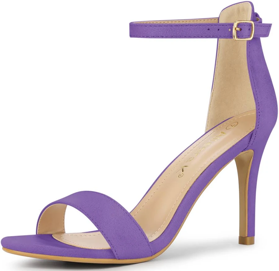 shoes Blissful Step Women's Shoes Stiletto High Heels Ankle Strap Open Toe Faux Suede Sandals Sears - Unique Bargains $42.49