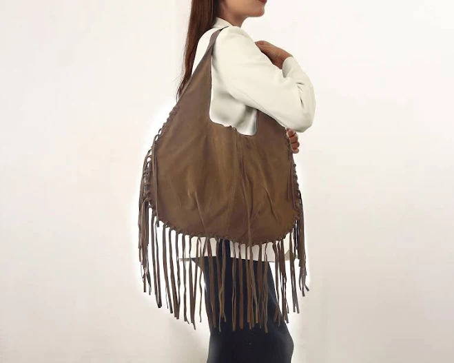 bag Boho Fringe Vegan Suede Hobo Bag Etsy - Seller $39.99