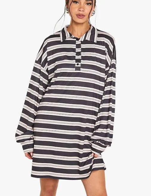 dress Boohoo Women's Stripe T-Shirt Dress boohoo USA $16.8