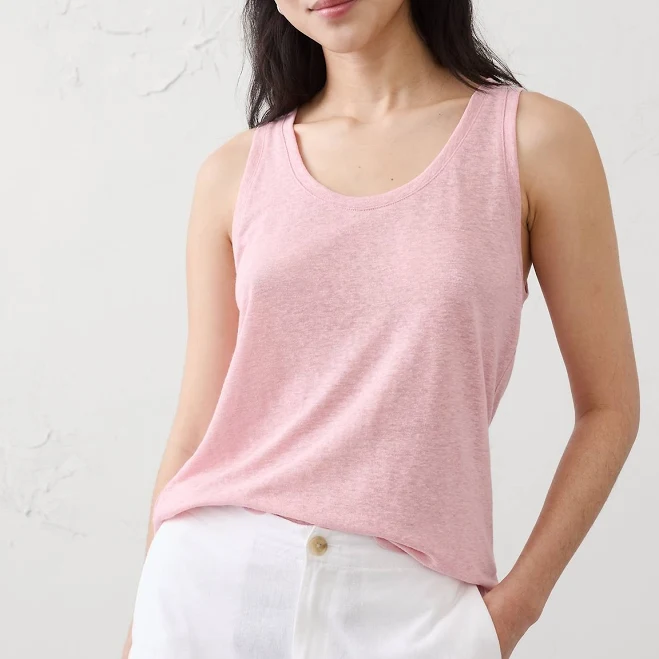 top Bridal Women's Linen-Blend Scoop-Neck Tank Banana Republic Factory $17.5