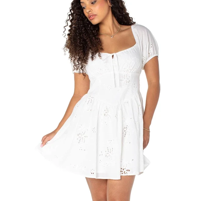 dress Bridgerton Women's Eyelet Puff Sleeve Mini Dress Walmart $13.67