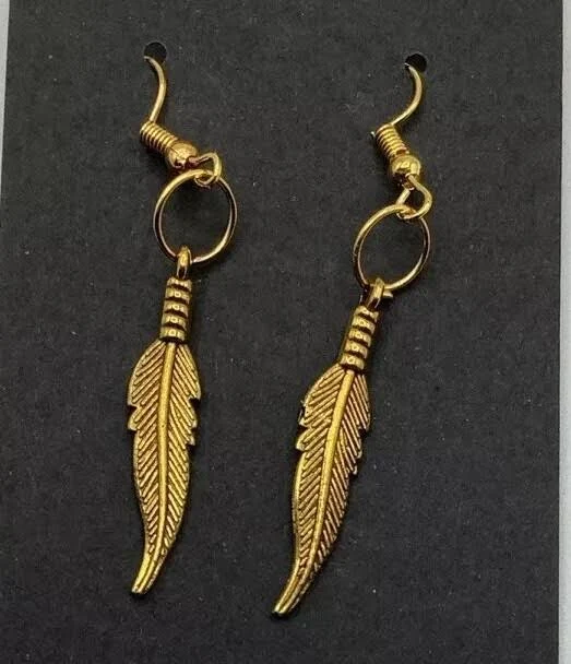 accessory Bronze Colored Feather Earrings, Dangle Earrings, Tribal Jewelry eBay $5.75