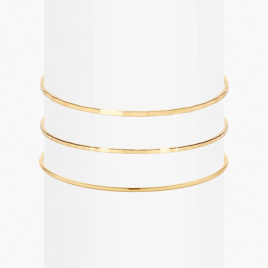 accessory Brook and York Minimalist Gold Bangle Bracelet Set brook & york $123.25