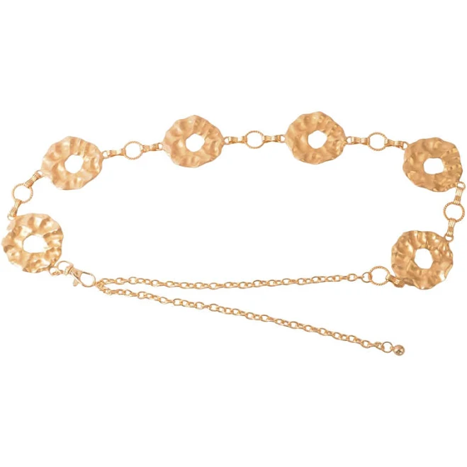 accessory Brushed Gold Donut Link Chain Belt Most Wanted USA $41.99