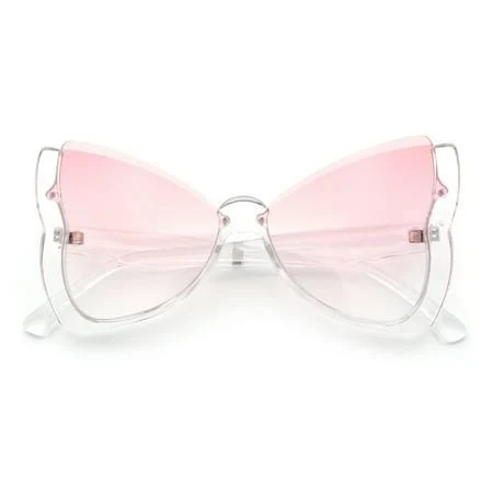 accessory Butterfly Upside Down Half Rim Oversized Sunglasses Walmart - SA106 $15.95