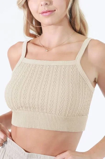 top Cable Knit Bralette Fiorella's Closet Boutique $24