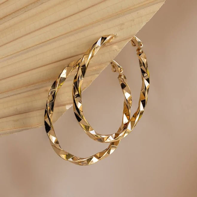 accessory Caitlyn Minimalist 18K Gold Twisted Hoop Earrings Caitlyn Minimalist $44