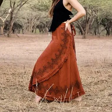skirt Calluna Women's Natural Earthy Cotton Maxi Wrap Skirt Etsy - CallunaClothing $77.79