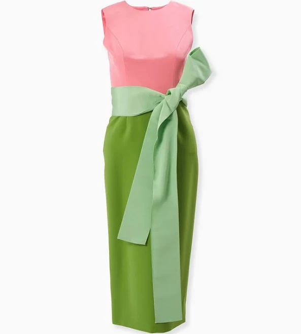 dress Carolina Herrera Color-Blocked Midi Dress with Sash Carolina Herrera $2690