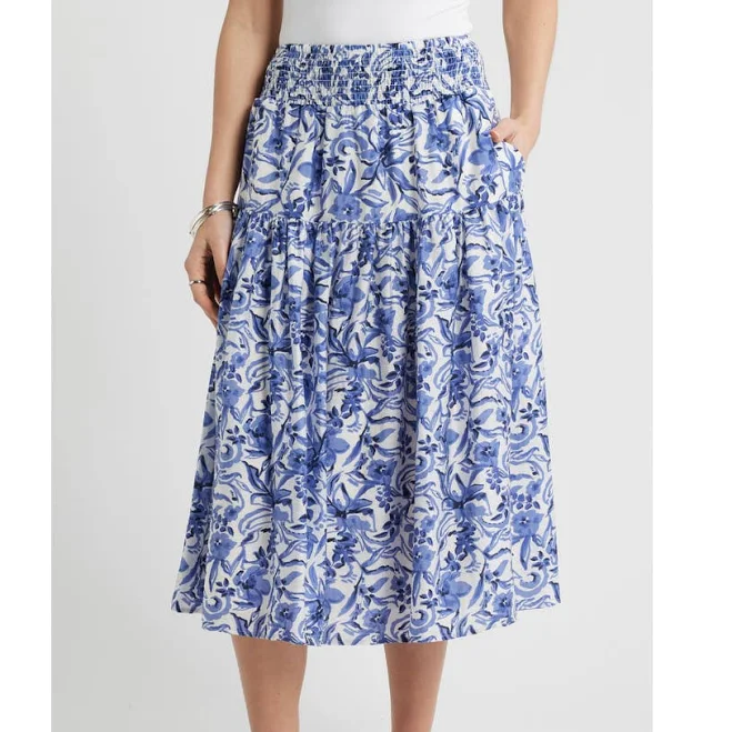 skirt Caslon Tiered Print Midi Skirt Nordstrom $119