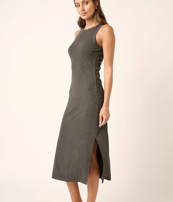 maxi dress Charcoal Ribbed Side Slit Tank Dress PinkBlush Maternity $44