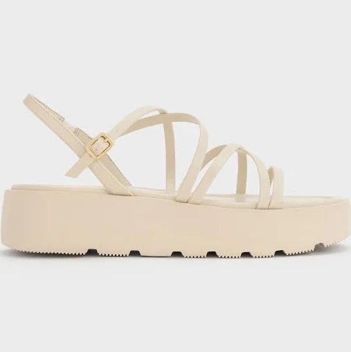shoes Charles & Keith Strappy Ridged-Sole Flatform Sandals charleskeith.com $79