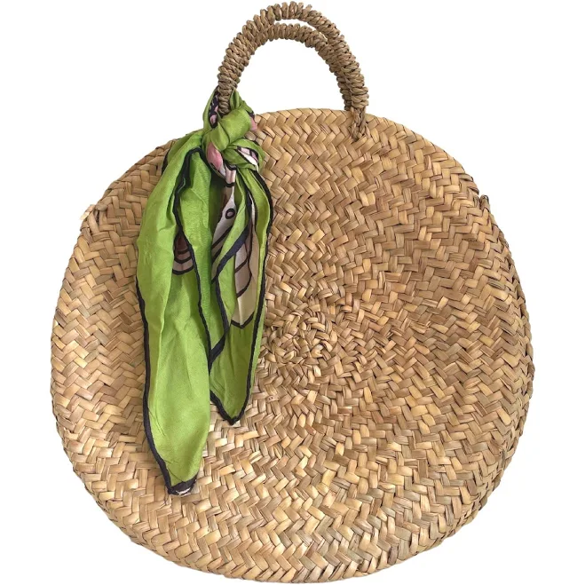 bag Chic & Circular: Round Straw Handbag with Top Handle (Summer Ready!) Etsy - Seller $40