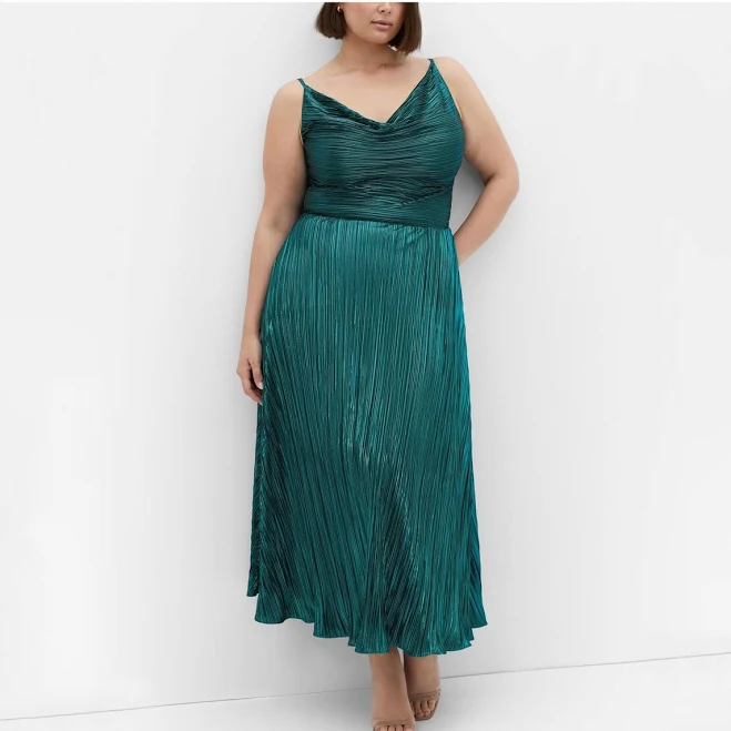 dress City Chic Women's Kamila Cowl Neck Metallic Dress Macy's $100.79