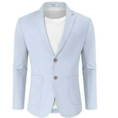 blazer Clearlove Men's Relaxed Fit Linen Cotton Blend Blazer with Patch Pockets Target $60.39