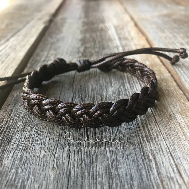 accessory Cocoa Beach Adjustable Braided Vegan Leather Bracelet Etsy - Fanfarria $12.59