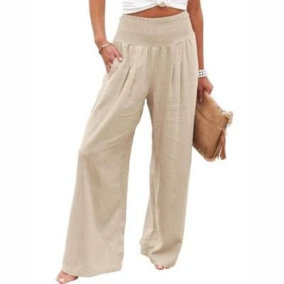 pants Coolmee Women's Casual Linen High Waist Wide Leg Palazzo Pants Target $34.99