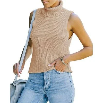top Coolmee Women's Ribbed Knit Slim Fit Turtleneck Sweater Vest Target $27.99