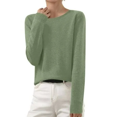sweater Coorders Women's Lightweight Soft Knit Crewneck Sweater Women's Fine Gauge Pullover Sweater,Women's Plus Size Walmart - WXLWZYWL $7.69