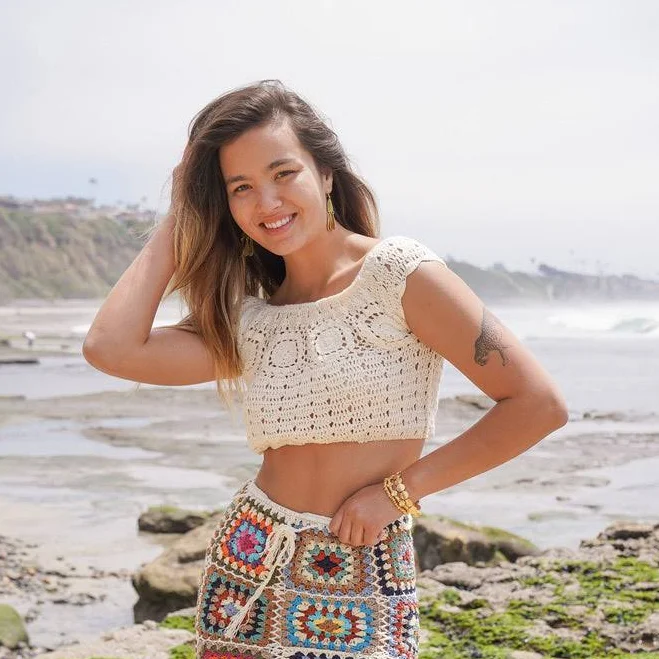crop top Crochet Boatneck Top Coco Rose Beach & Resort Wear - Carlsbad $46