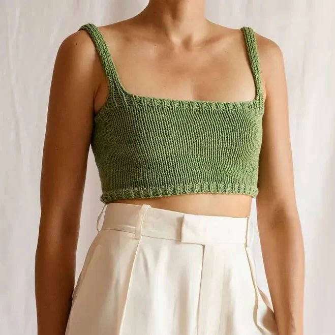 crop top Crochet Square Neckline Crop Top Urbankissed $84.22