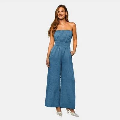 jumpsuit Cupshe Women's Strapless Smocked Wide-Leg Jumpsuit Target $35.09