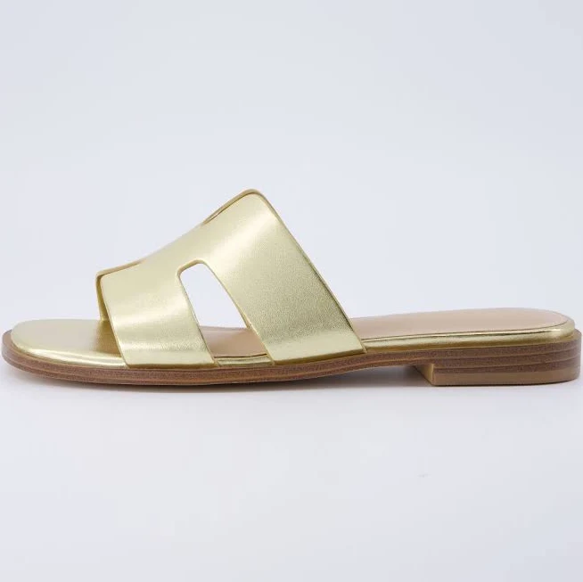 shoes Cushionaire Voyage Cutout Strap Slides for Women Slip On Summer Flats Cushionaire $44.99