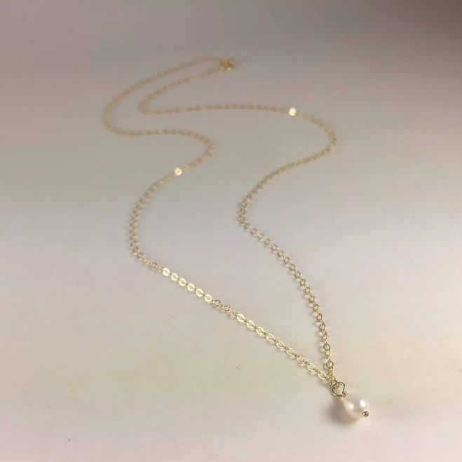 accessory Dainty Freshwater Pearl Pendant Necklace Etsy - BlingNiks $22.5