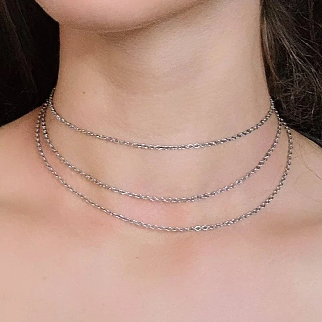 accessory Dainty Minimalist Stainless Steel Rolo Chain Necklace Etsy - RadiantThreadz $14.9