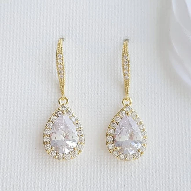 accessory Dainty Sparkly Gold Dangle Earrings Poetry Designs $48.1