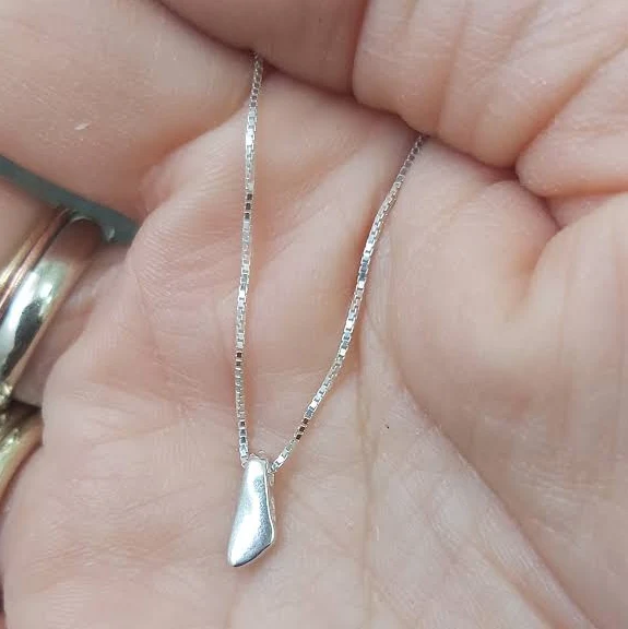 accessory Dainty Sterling Silver Nugget Charm Necklace Etsy - Avnis $47