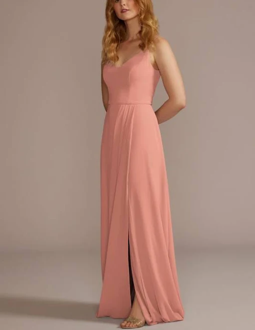 dress DB Studio Chiffon Spaghetti Strap Dress David's Bridal $99.95