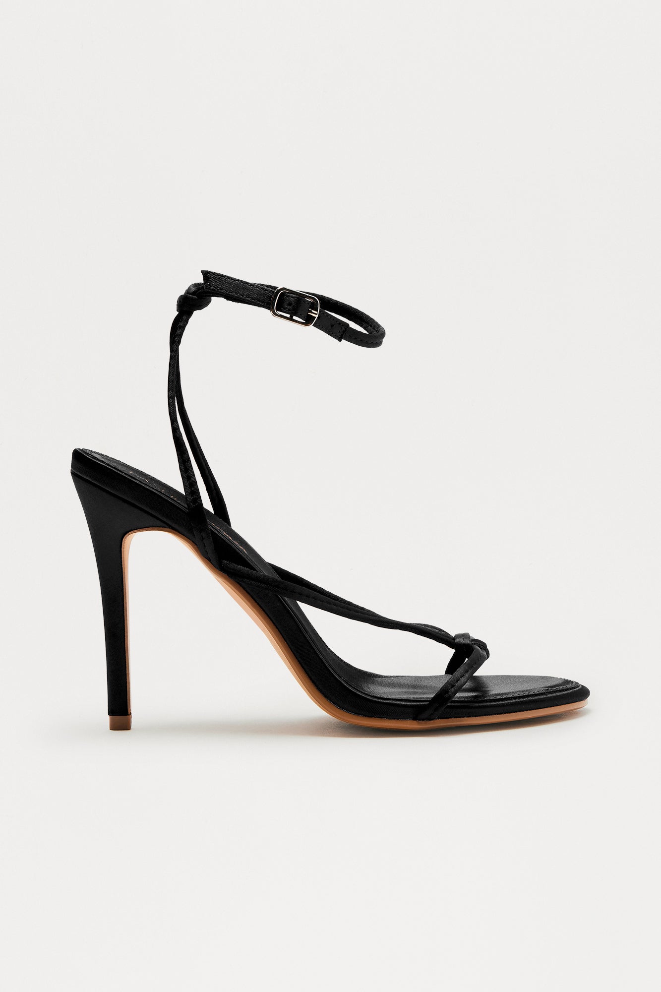 shoes Denzi Satin Ankle Strap Heels - Black Fashion Nova $23.99