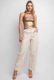 tube top Easily Iconic Bronze Metallic Tank Top Blend Fashion House $69