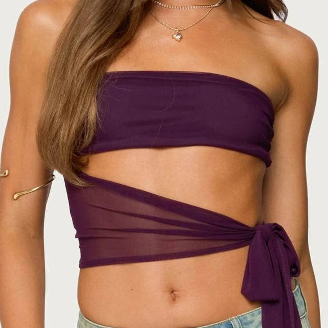 top Edikted Women's Amaro Strapless Side Tie Cut Out Top edikted $17.5