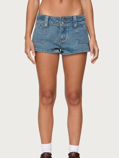 shorts Edikted Women's Keinan Low Rise Denim Shorts Nordstrom $59.2