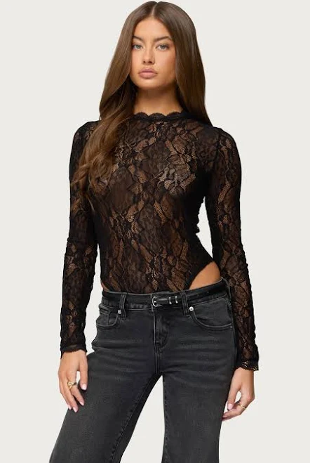 bodysuit Edikted Women's Rosalinda Sheer Lace Bodysuit edikted $28