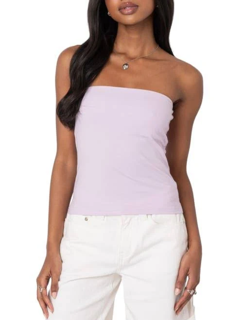 tube top Edikted Women's Stretch Cotton Tube Top with Built-in Bra Nordstrom $33.6