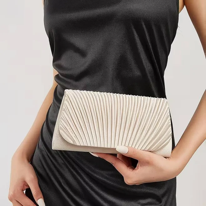bag Elegant Satin Pleated Clutch Bag Lisa Marie's Boutique $45