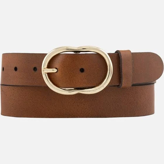 accessory Elise Women's Classic Leather Belt with Gold Buckle Amsterdam Heritage $65