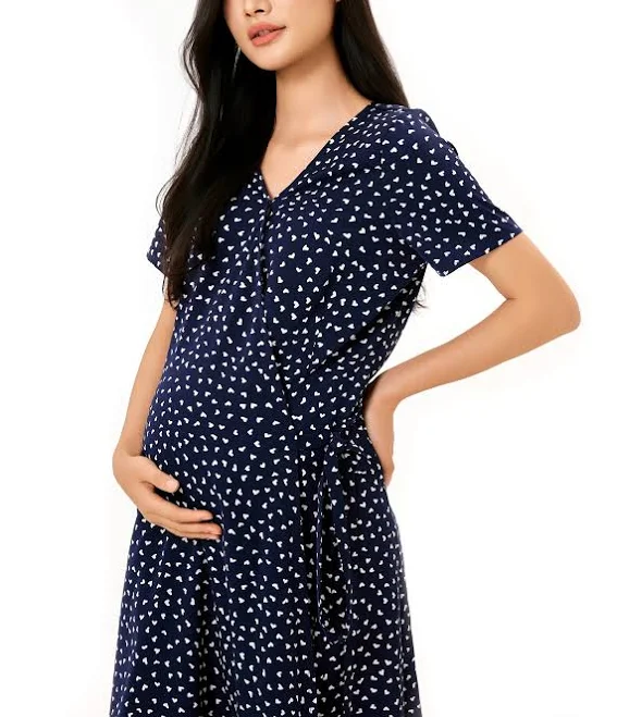 maternity dress Essential Sweetheart Wrap Dress Ginger Maternity $38.02