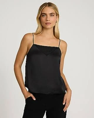 top Express Women's Satin Lace Square Neck Cami Express $14.97