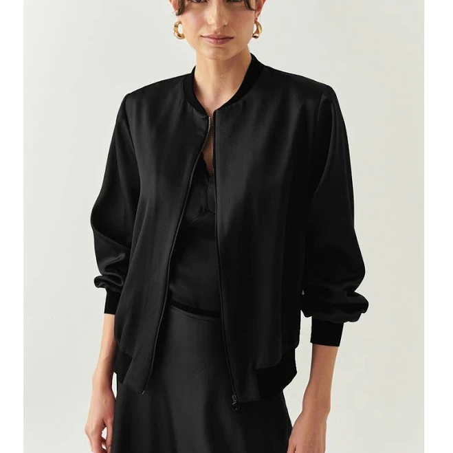 outerwear Exquise Women's Lacey Satin Bomber Jacket Nordstrom $265