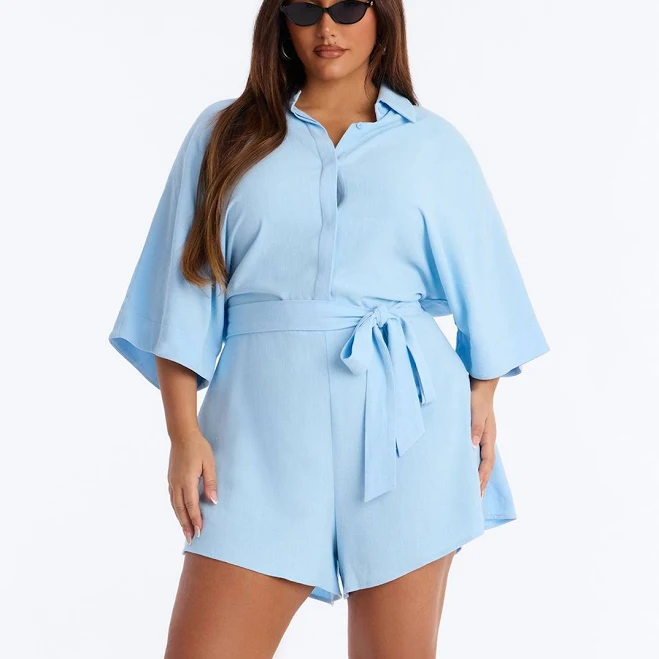 romper Fashion Nova Charlotte Linen Romper Fashion Nova $20.99