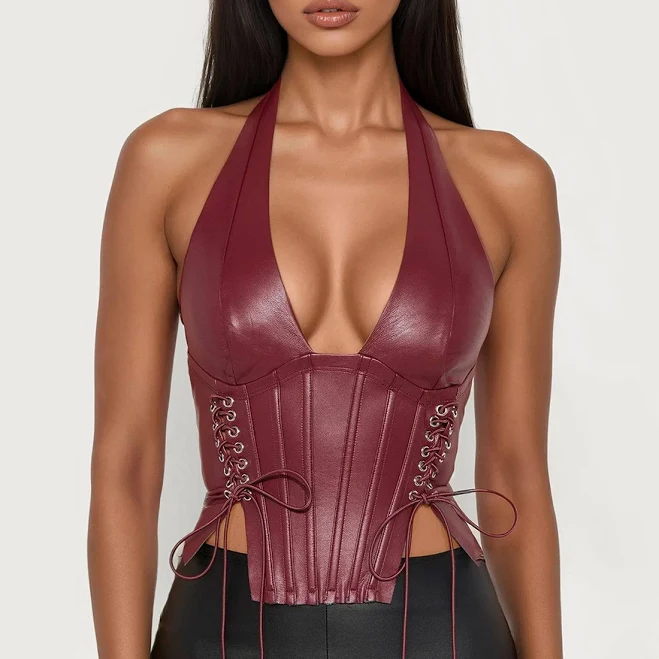 top Fashion Nova Lace Up Faux Leather Corset Fashion Nova $16.5