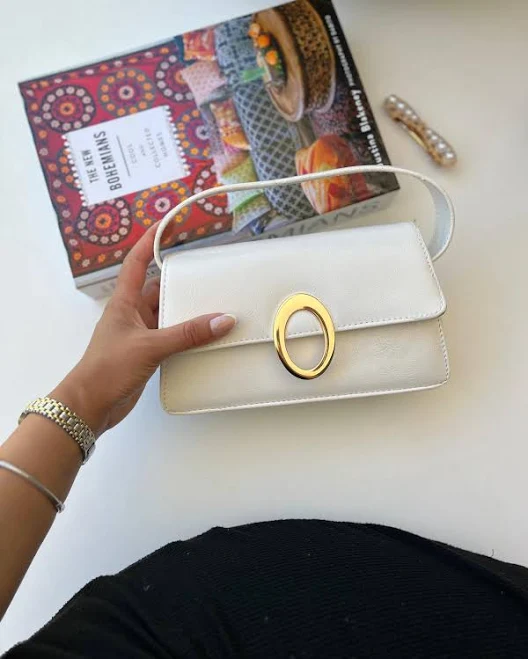 bag Faux Leather Crossbody Bag with Gold Oval Buckle Etsy - Seller $55