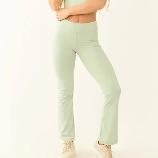 leggings Flare Leg High Rise Stretch Leggings Lime Lush $14.95