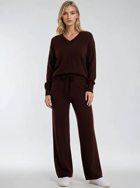 two piece set Forever 21 V-Neck Sweater & Wide-Leg Pant Set Forever 21 $24.99